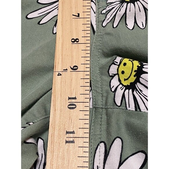 BSR by Samii Ryan Cargo Pants Size 9 Smiley Face Daisy Green Pants - Picture 4 of 13